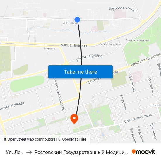 Ул. Ленина to Ростовский Государственный Медицинский Университет map