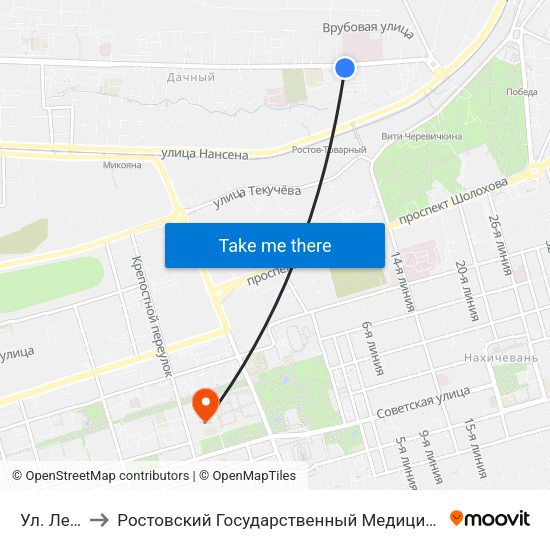 Ул. Ленина to Ростовский Государственный Медицинский Университет map
