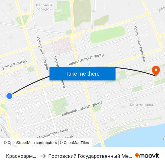 Красноармейская Ул. to Ростовский Государственный Медицинский Университет map