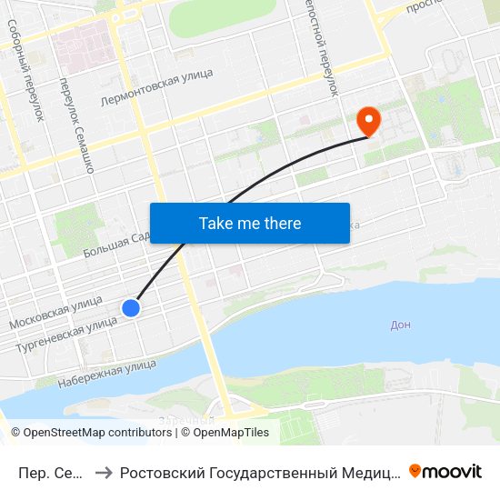 Пер. Семашко to Ростовский Государственный Медицинский Университет map