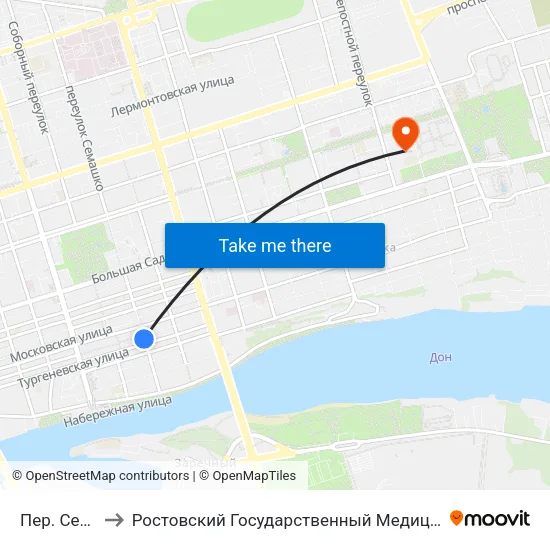 Пер. Семашко to Ростовский Государственный Медицинский Университет map