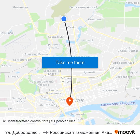 Ул. Добровольского to Российская Таможенная Академия map
