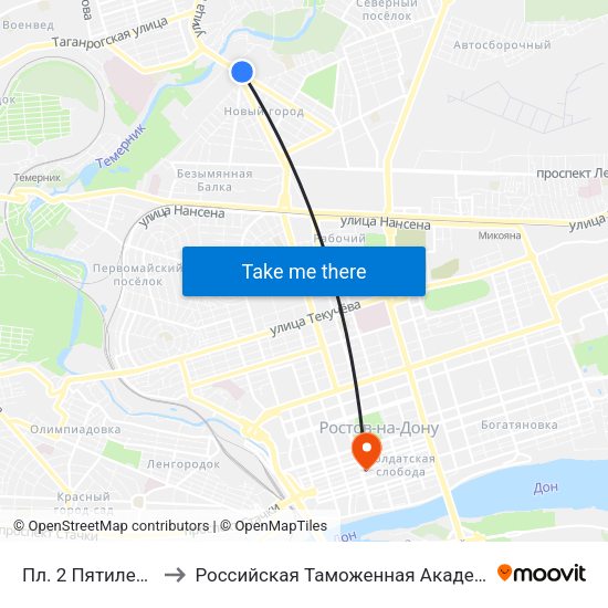 Пл. 2 Пятилетки to Российская Таможенная Академия map