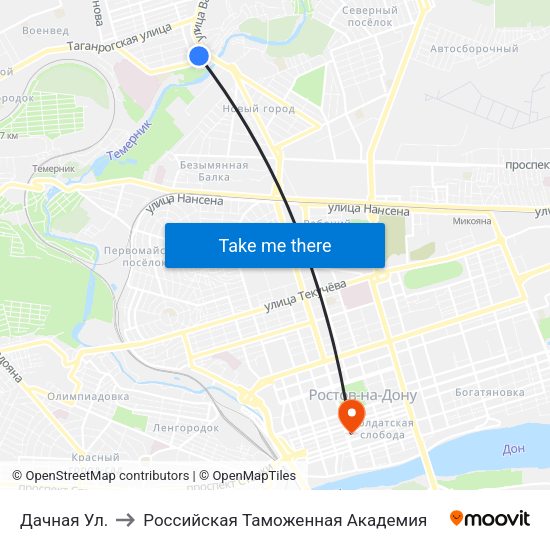 Дачная Ул. to Российская Таможенная Академия map