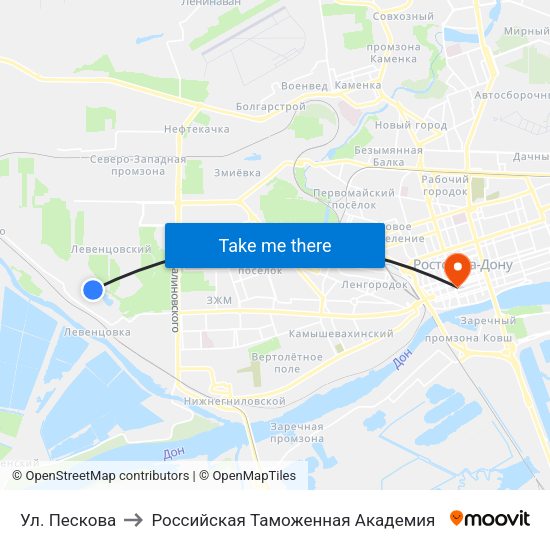 Ул. Пескова to Российская Таможенная Академия map