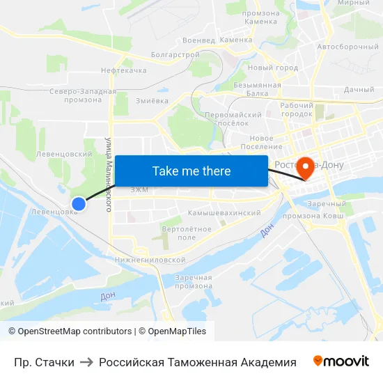 Пр. Стачки to Российская Таможенная Академия map