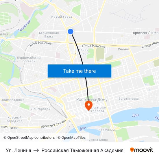 Ул. Ленина to Российская Таможенная Академия map
