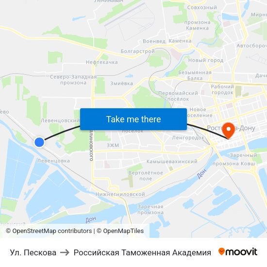 Ул. Пескова to Российская Таможенная Академия map