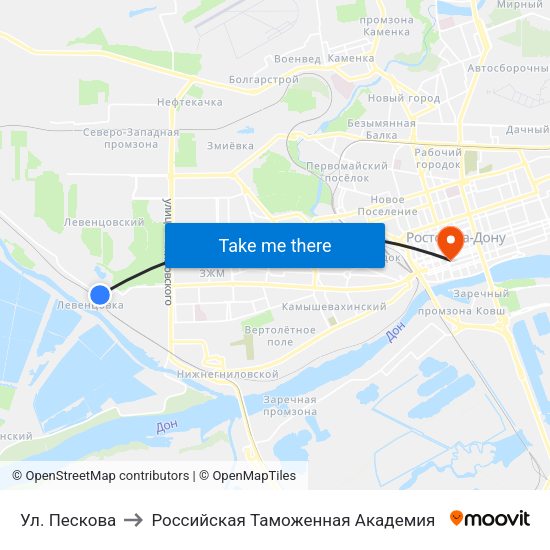 Ул. Пескова to Российская Таможенная Академия map