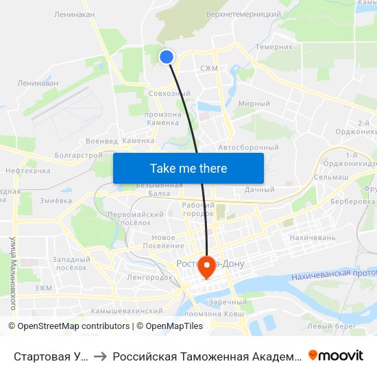 Стартовая Ул. to Российская Таможенная Академия map