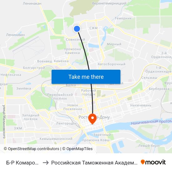 Б-Р Комарова to Российская Таможенная Академия map