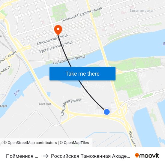 Пойменная Ул. to Российская Таможенная Академия map