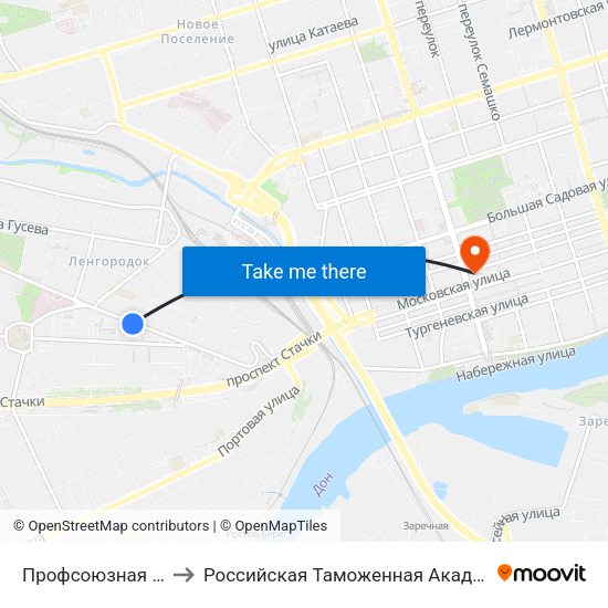 Профсоюзная Ул. to Российская Таможенная Академия map