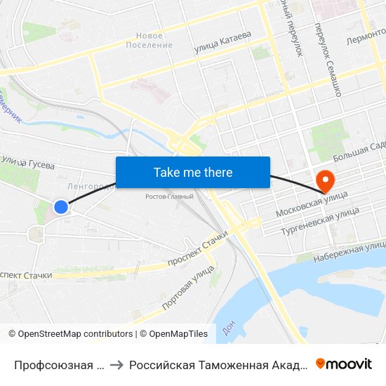 Профсоюзная Ул. to Российская Таможенная Академия map