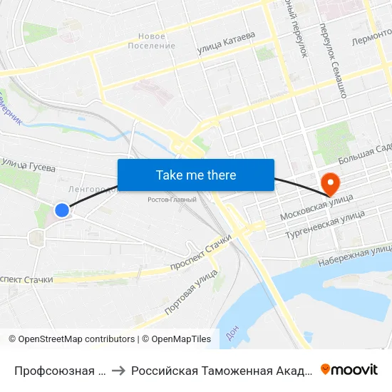 Профсоюзная Ул. to Российская Таможенная Академия map