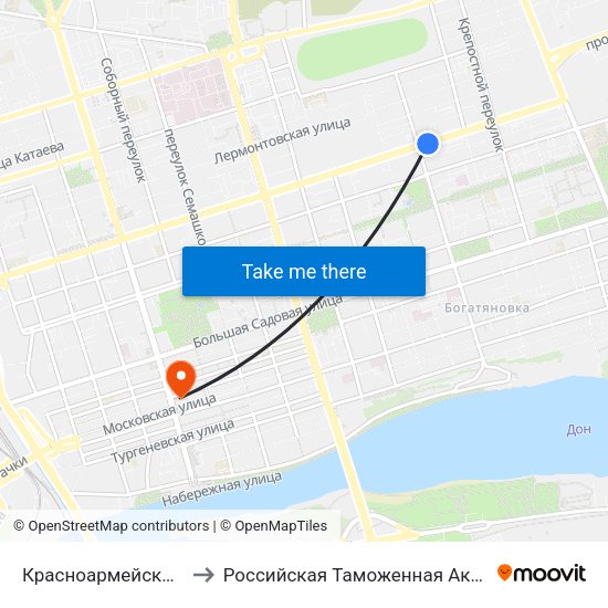 Красноармейская Ул. to Российская Таможенная Академия map