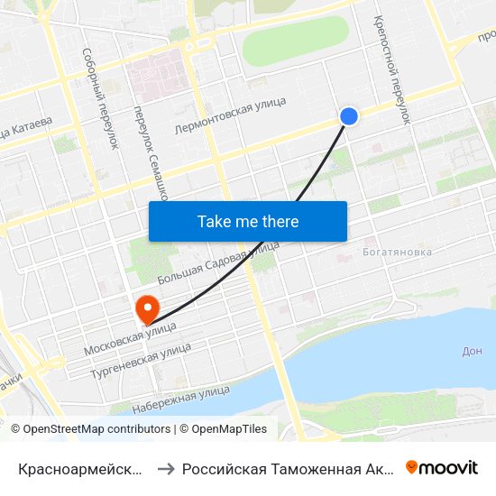 Красноармейская Ул. to Российская Таможенная Академия map
