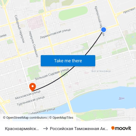 Красноармейская Ул. to Российская Таможенная Академия map
