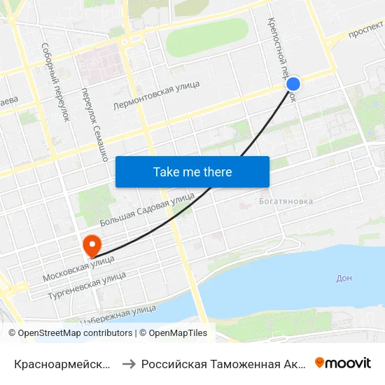 Красноармейская Ул. to Российская Таможенная Академия map