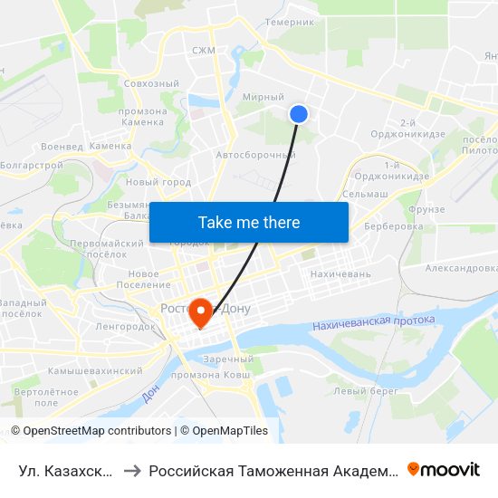 Ул. Казахская to Российская Таможенная Академия map