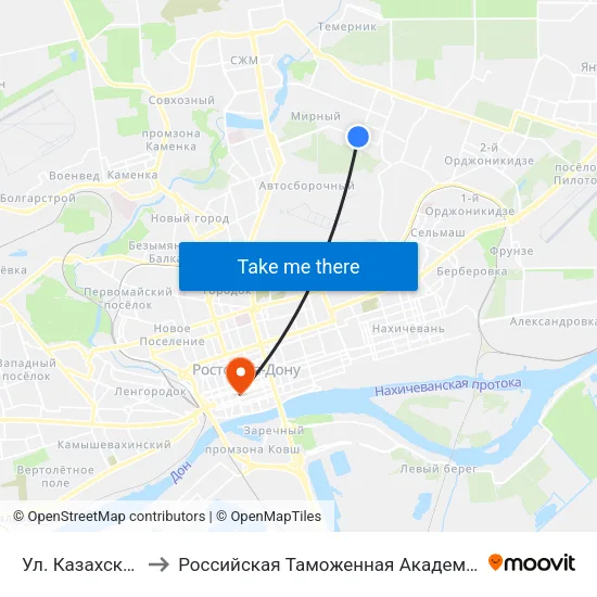 Ул. Казахская to Российская Таможенная Академия map