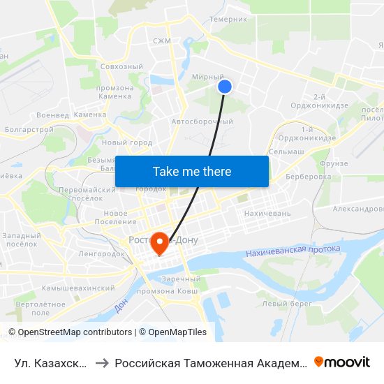 Ул. Казахская to Российская Таможенная Академия map