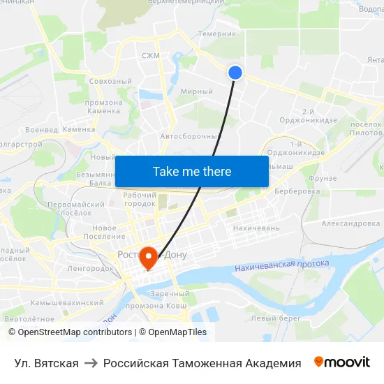 Ул. Вятская to Российская Таможенная Академия map