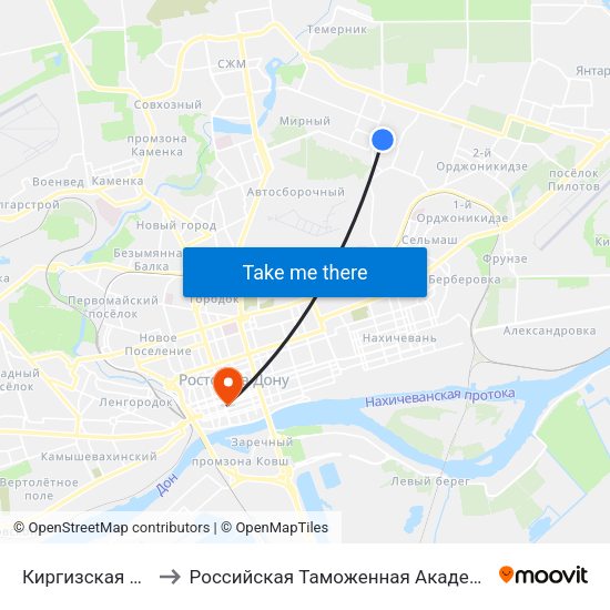 Киргизская Ул. to Российская Таможенная Академия map