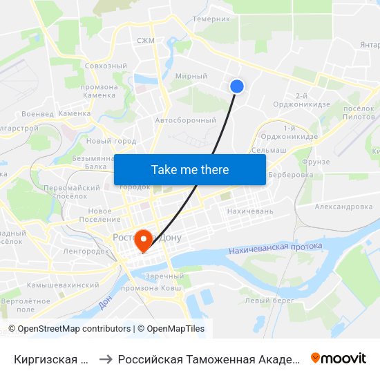Киргизская Ул. to Российская Таможенная Академия map