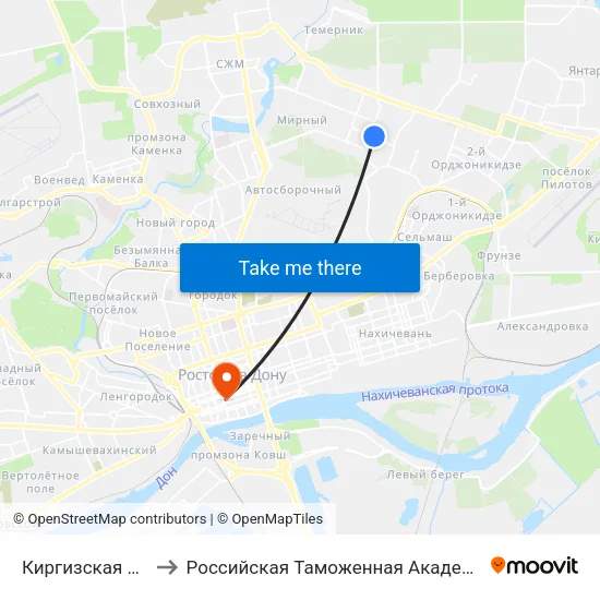 Киргизская Ул. to Российская Таможенная Академия map