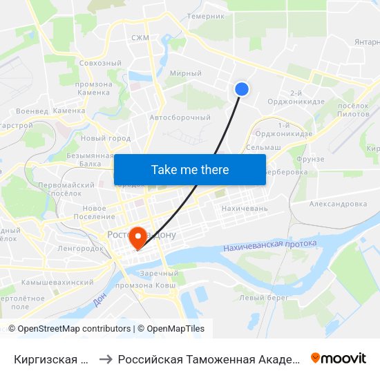 Киргизская Ул. to Российская Таможенная Академия map