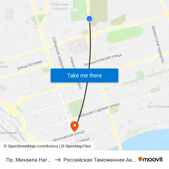 Пр. Михаила Нагибина to Российская Таможенная Академия map
