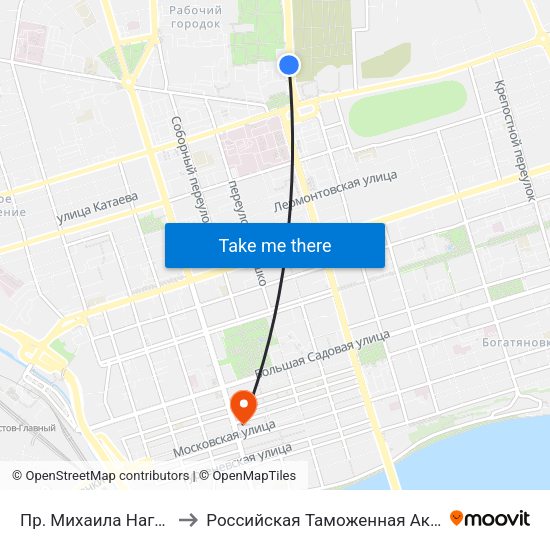 Пр. Михаила Нагибина to Российская Таможенная Академия map
