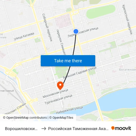 Ворошиловский Пр. to Российская Таможенная Академия map