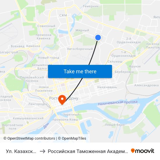 Ул. Казахская to Российская Таможенная Академия map