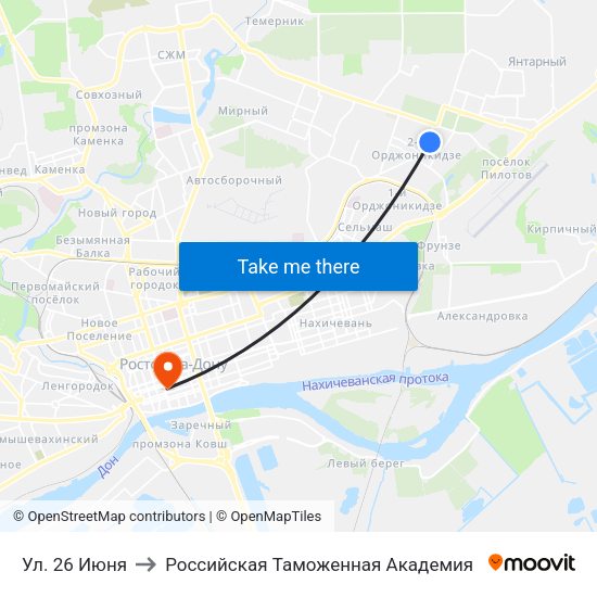 Ул. 26 Июня to Российская Таможенная Академия map