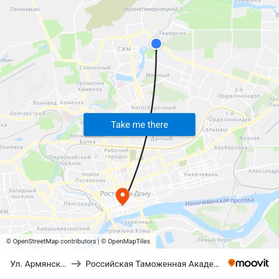 Ул. Армянская to Российская Таможенная Академия map