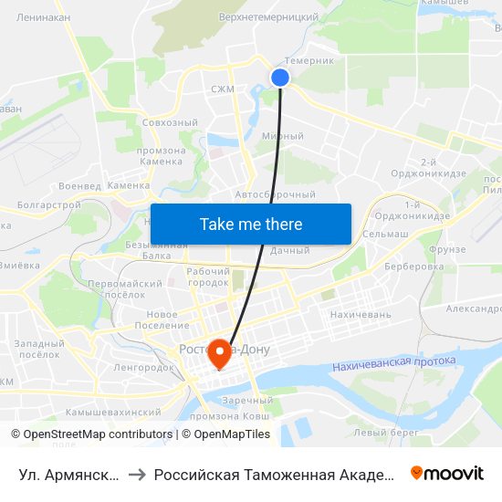 Ул. Армянская to Российская Таможенная Академия map