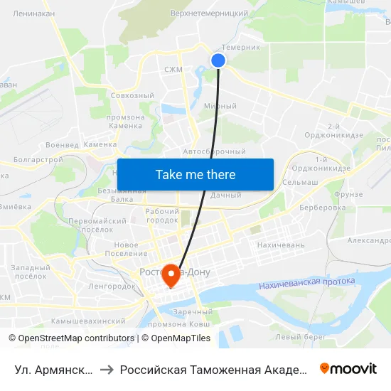 Ул. Армянская to Российская Таможенная Академия map