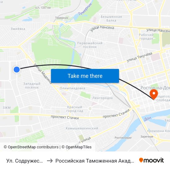 Ул. Содружества to Российская Таможенная Академия map