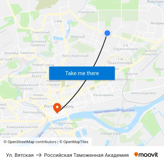 Ул. Вятская to Российская Таможенная Академия map