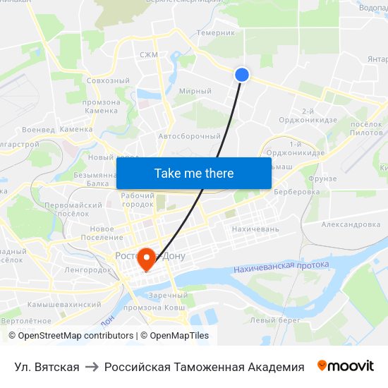Ул. Вятская to Российская Таможенная Академия map