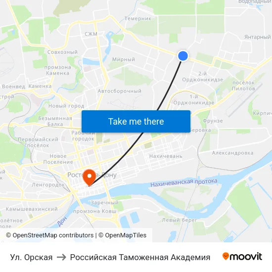 Ул. Орская to Российская Таможенная Академия map