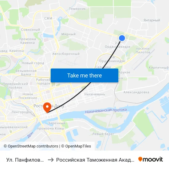 Ул. Панфиловцев to Российская Таможенная Академия map