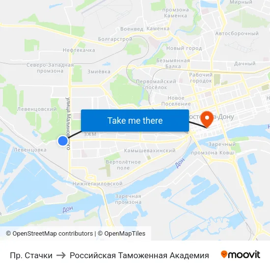 Пр. Стачки to Российская Таможенная Академия map