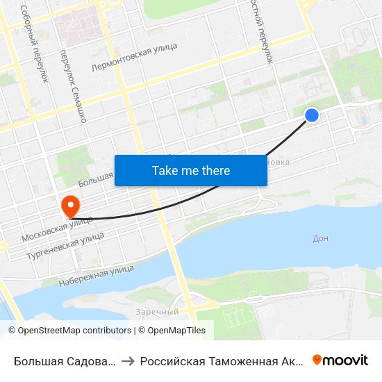 Большая Садовая Ул. to Российская Таможенная Академия map