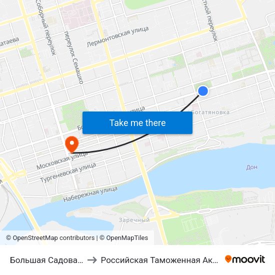 Большая Садовая Ул. to Российская Таможенная Академия map