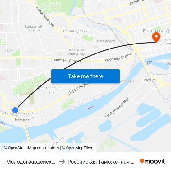 Молодогвардейский Пер. to Российская Таможенная Академия map