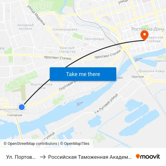 Ул. Портовая to Российская Таможенная Академия map