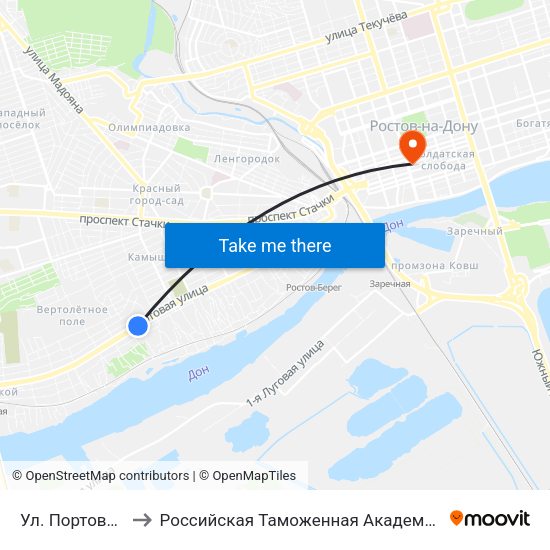 Ул. Портовая to Российская Таможенная Академия map